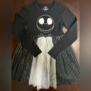 Girls Halloween Nightmare Before Christmas Black Dress Glow In The Dark Size 6